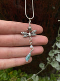 Dragonfly silver necklace