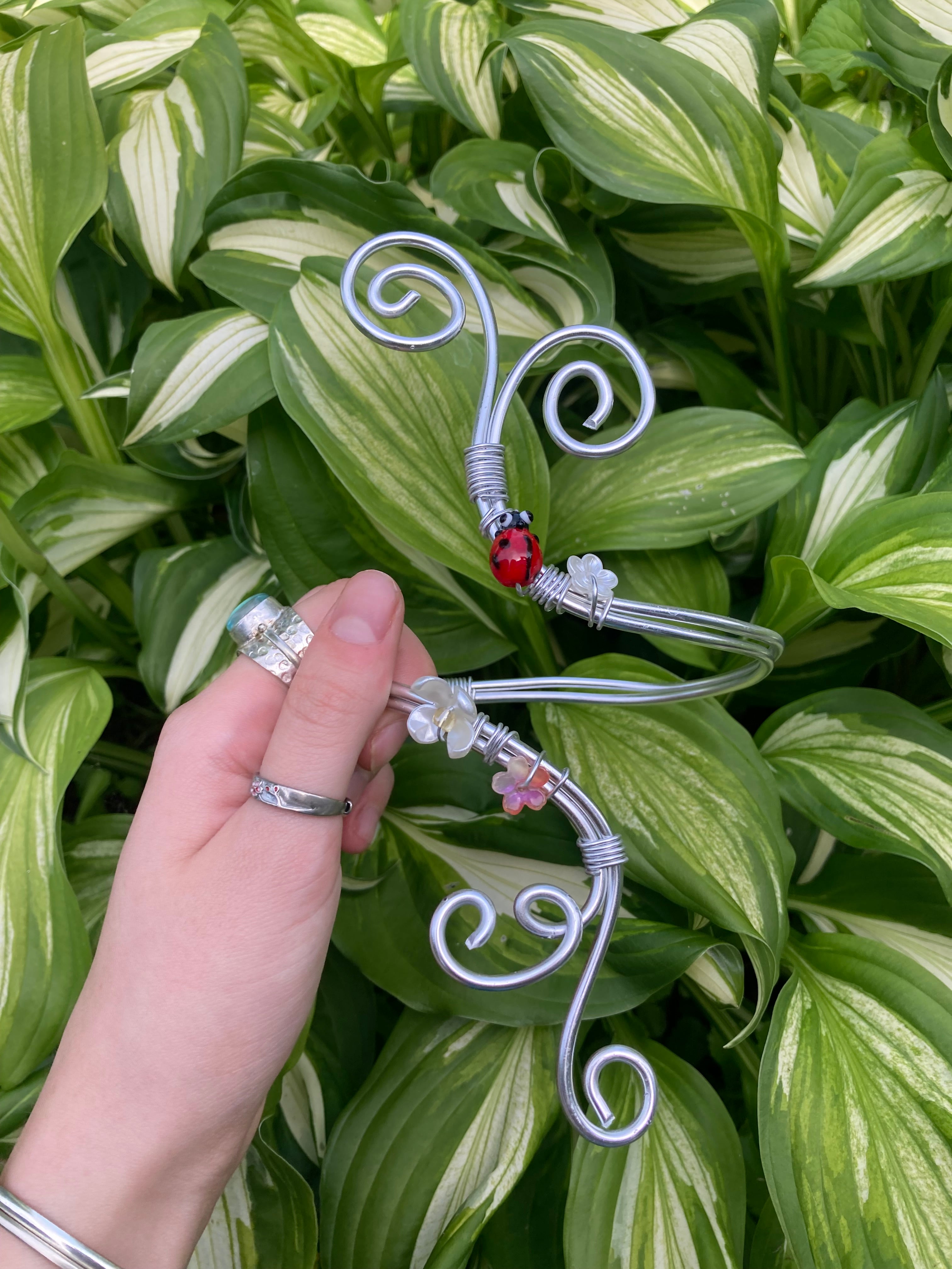 Ladybug silver arm cuff