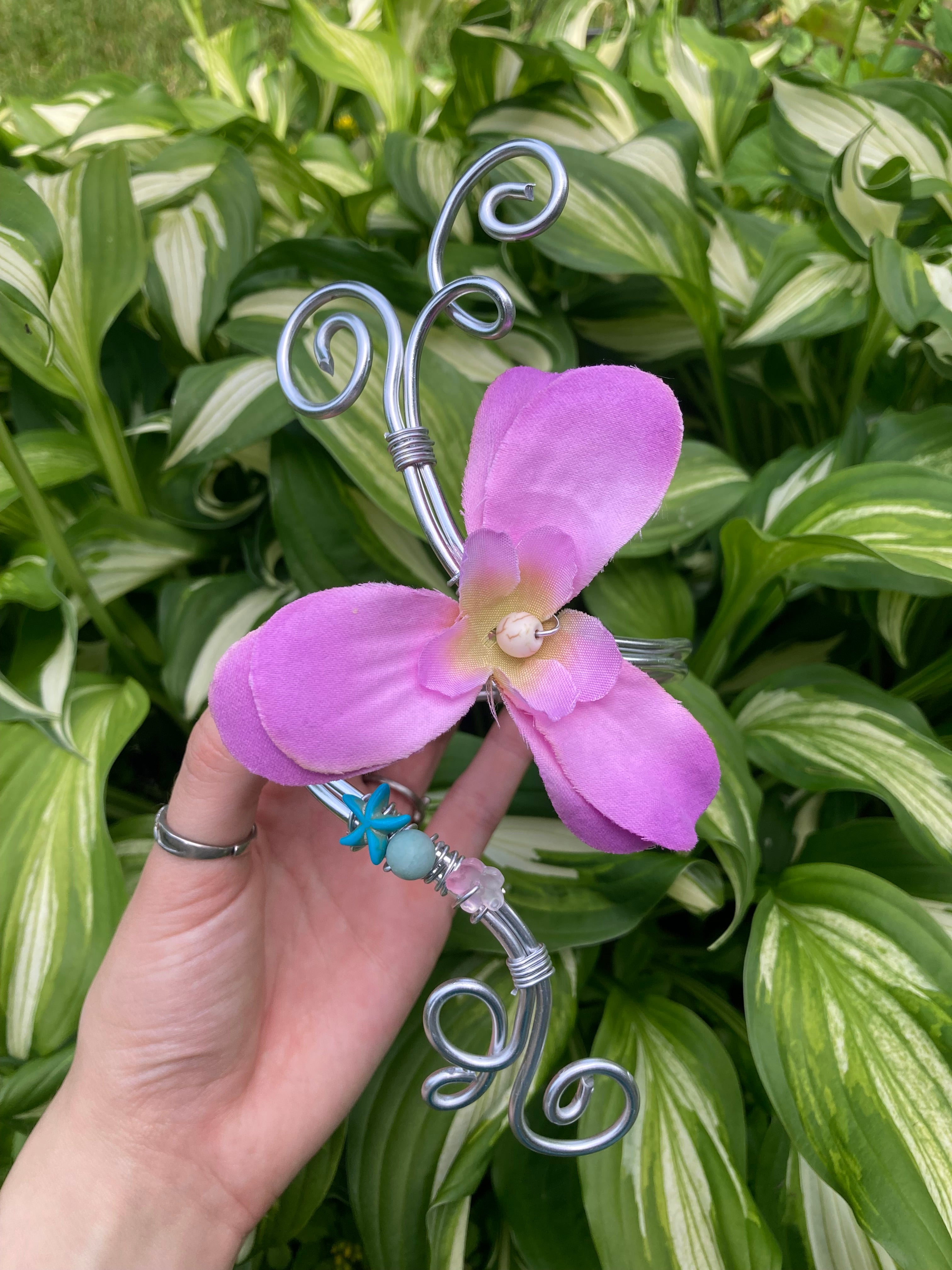 "Lila" silver arm cuff